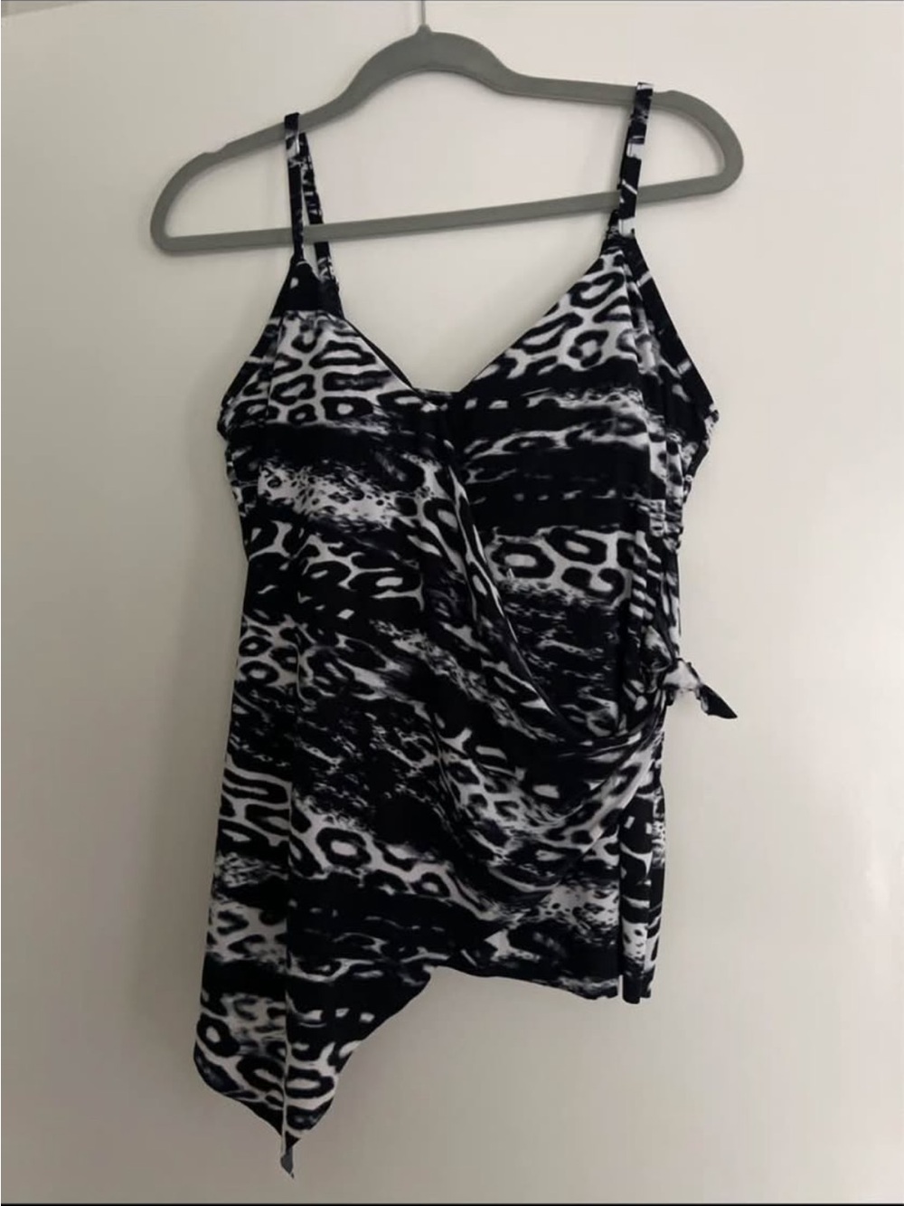 Magicsuit Black & White Animal-Print Asymmetric Cami